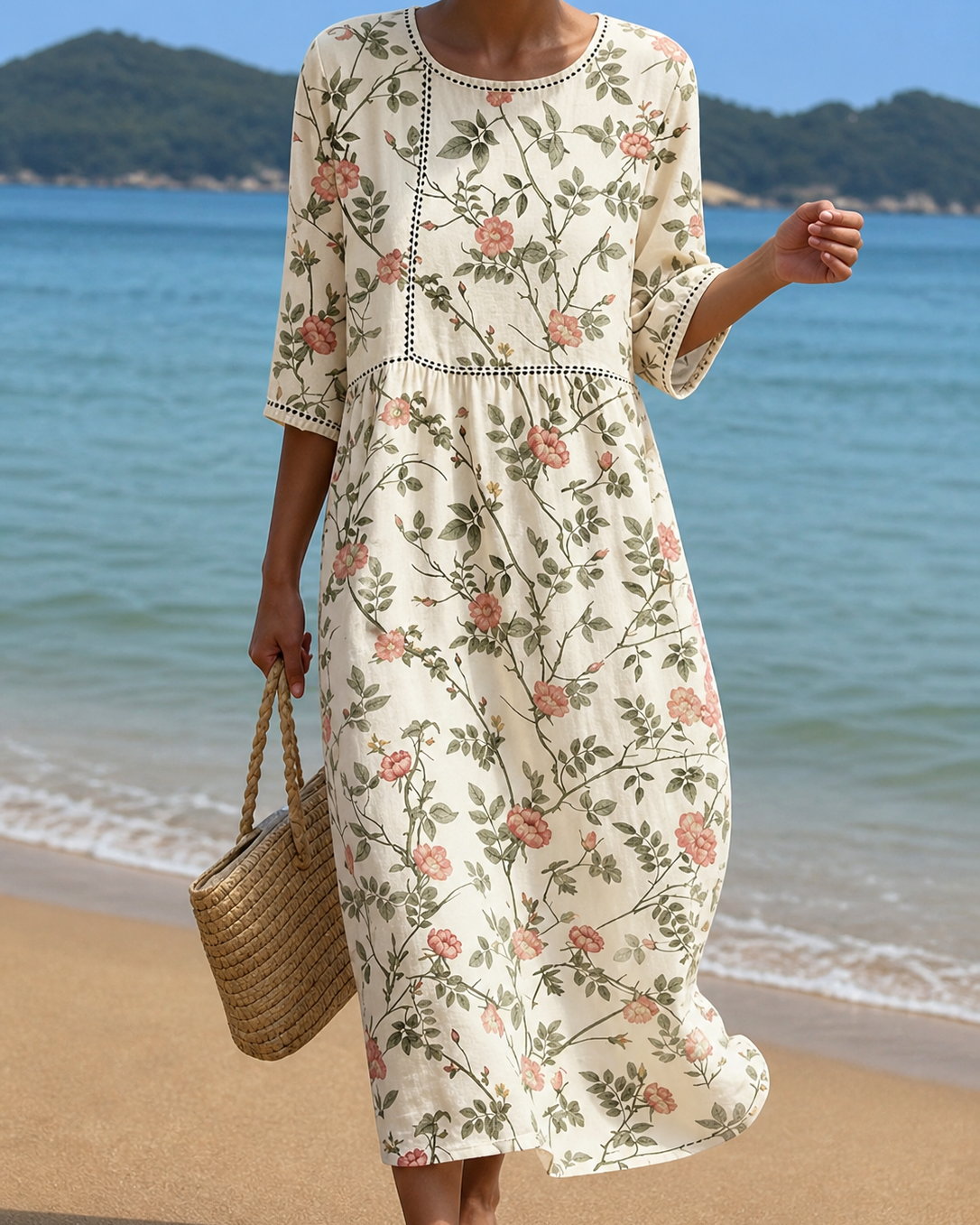 Vestido casual de mujer con estampado floral