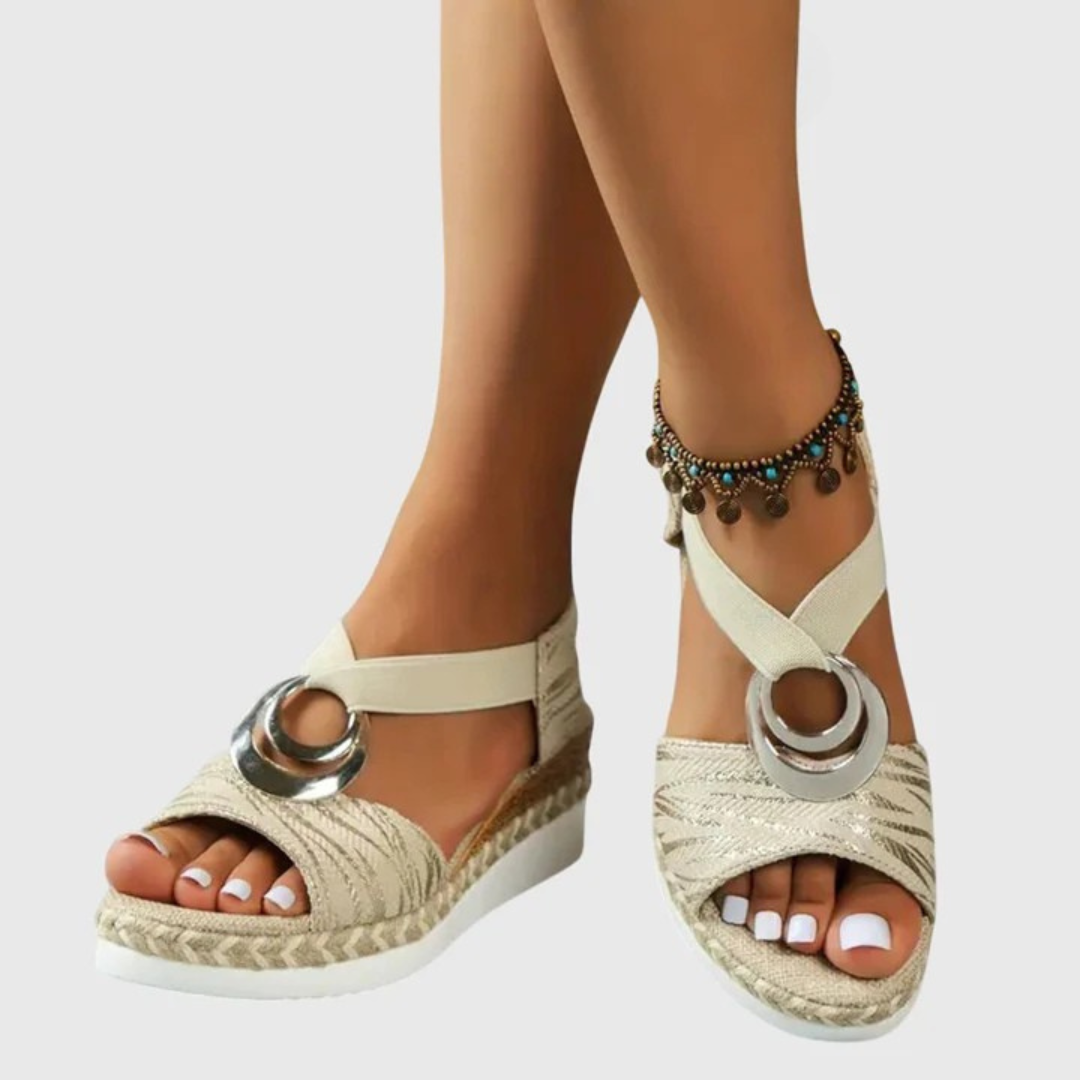 Olalla | Sandalias con Cuña y Correa Ajustable para Mujer