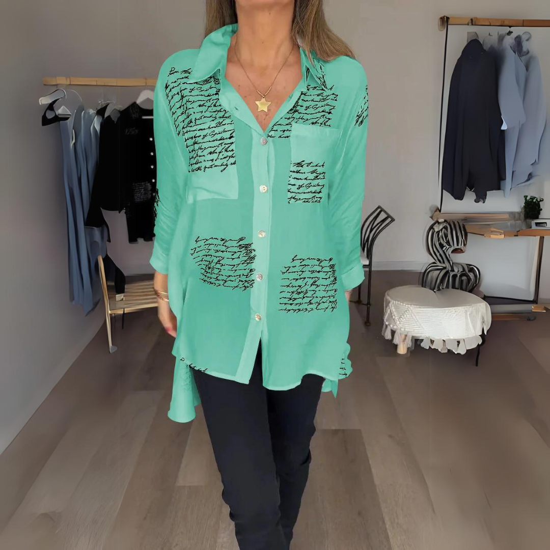 Skylar – Camisa de Botones Escrita a Mano
