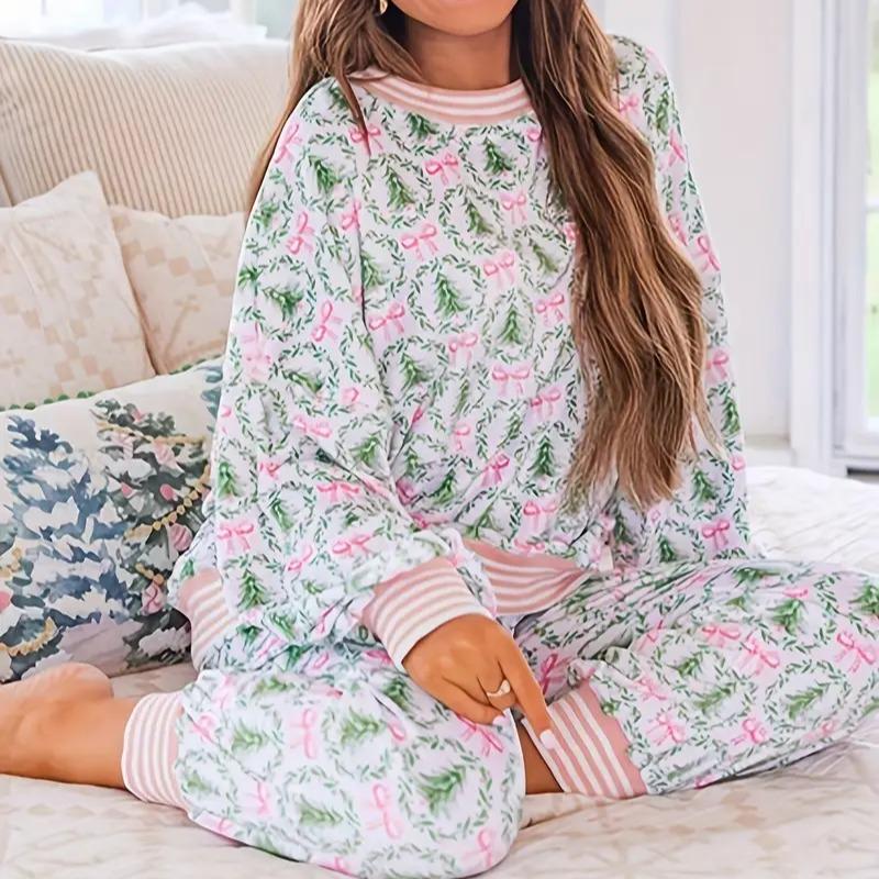 Aubrey™ - Conjunto de loungewear navideño suave y cómodo