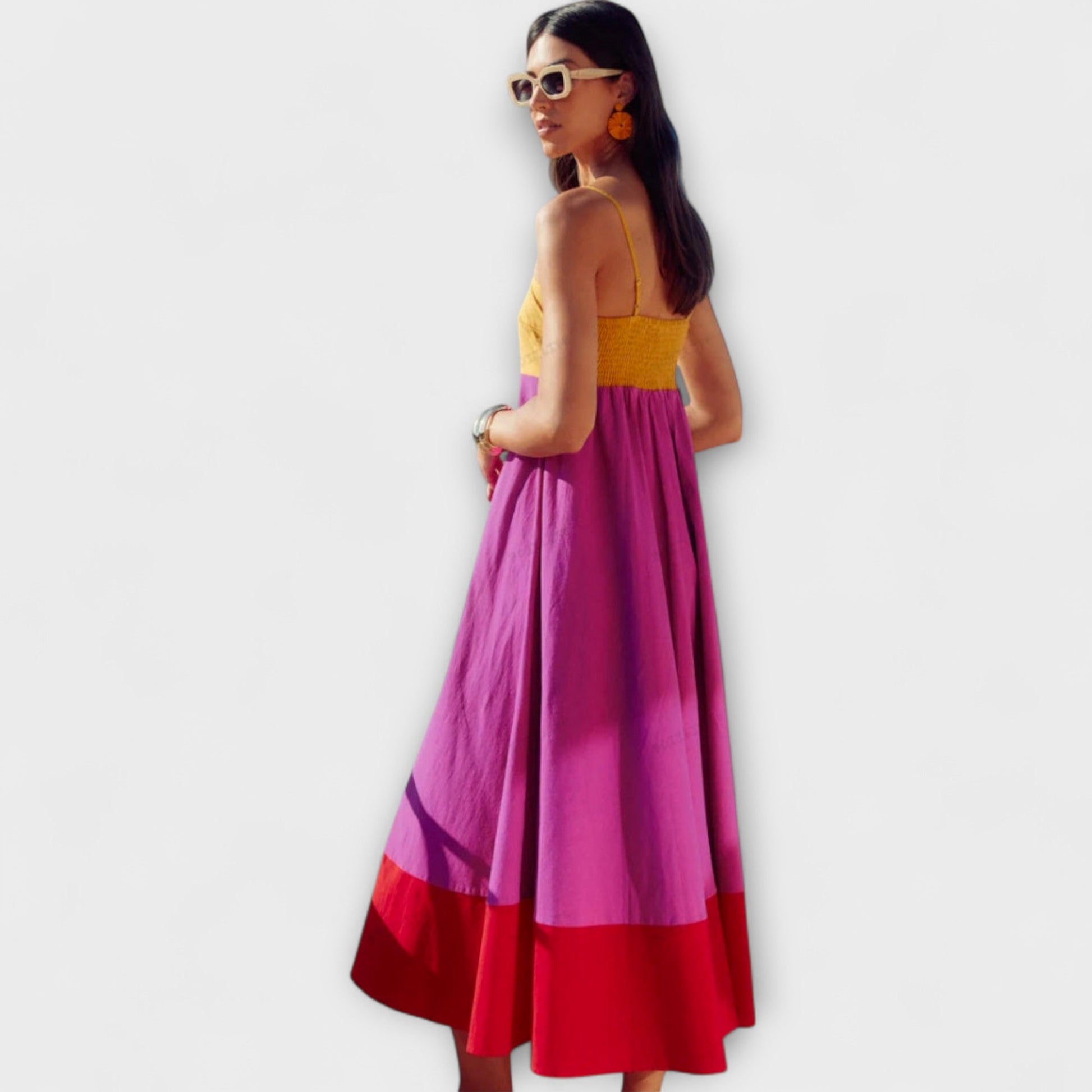 Ropa de Tirantes Espagueti en Color Block