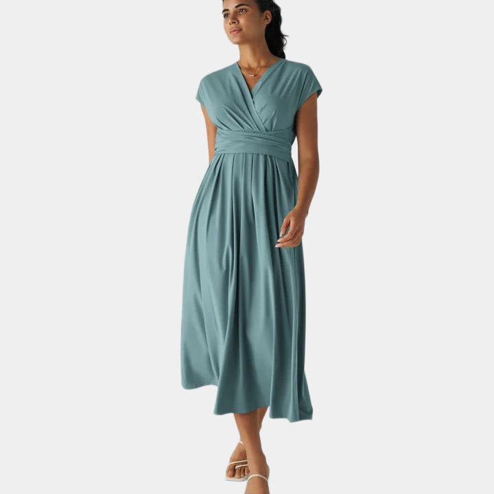 LYNN - Elegante Vestido Cruzado con Cintura Alta
