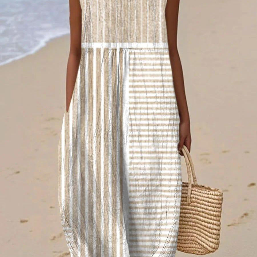 Alix | Vestido Midi Tonos Arena
