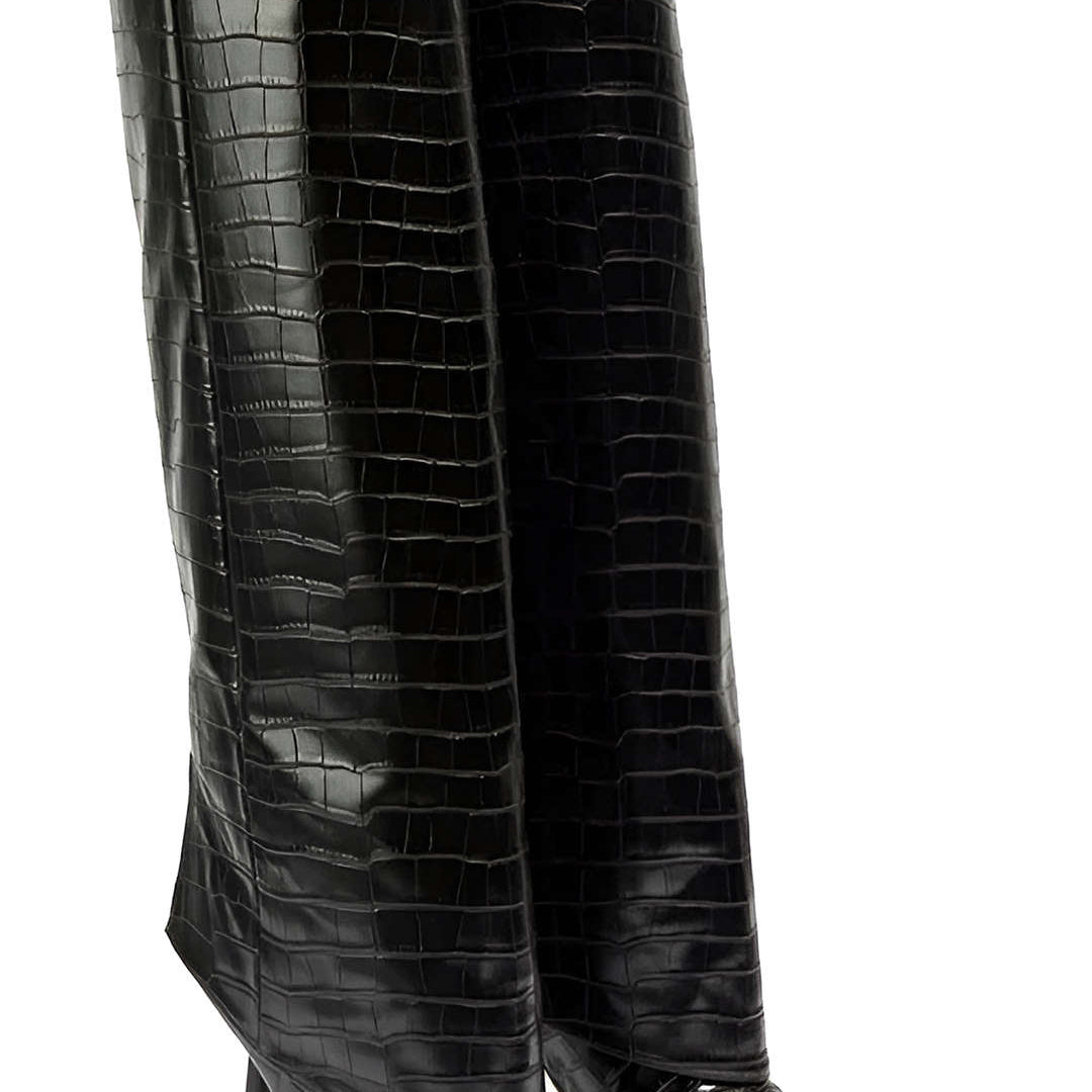 Botas de Tacón Alto de Cuero Sintético de Cocodrilo con Punta Afilar