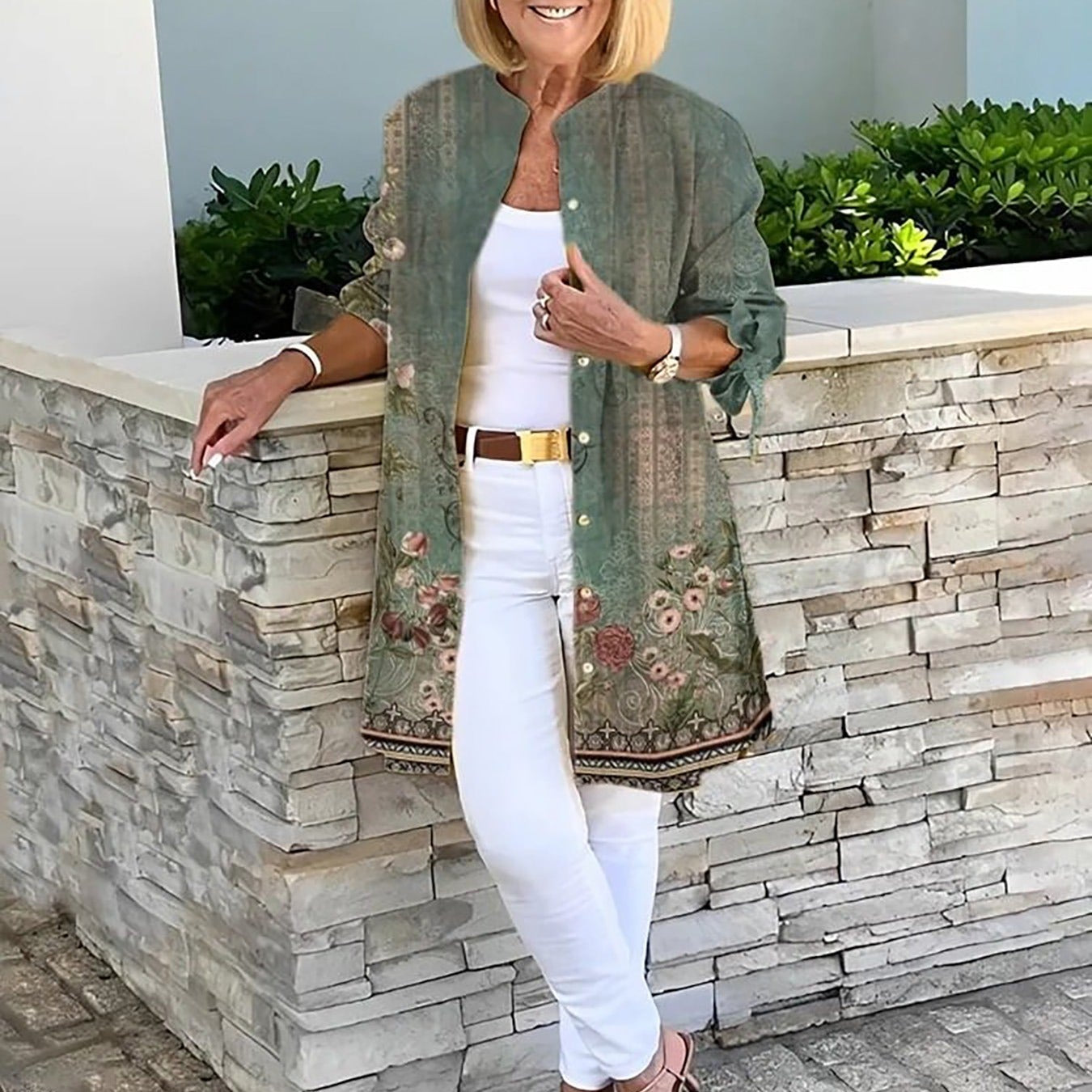 LINDA – CAMISA BOTÓN FLORAL ELEGANTE