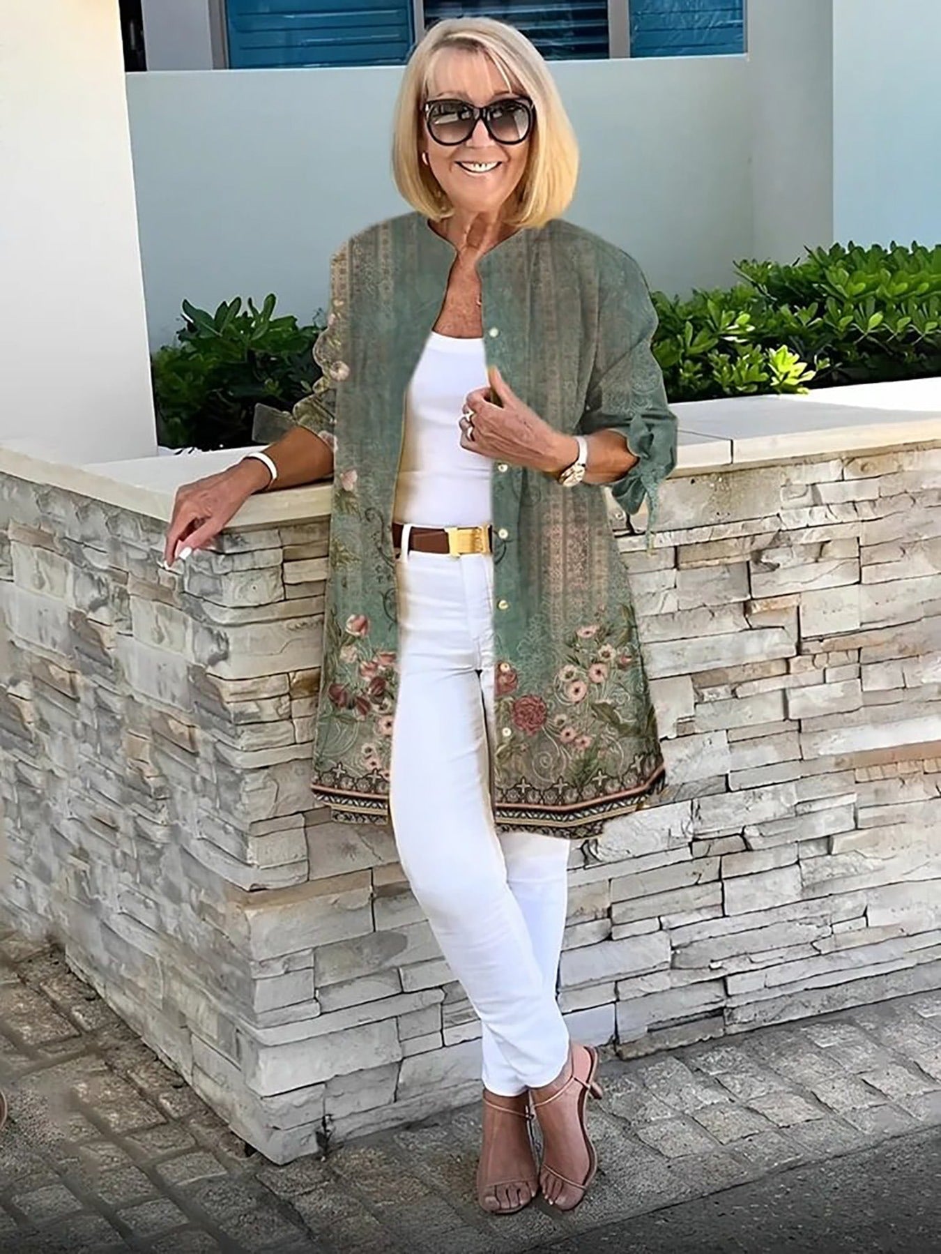 LINDA – CAMISA BOTÓN FLORAL ELEGANTE