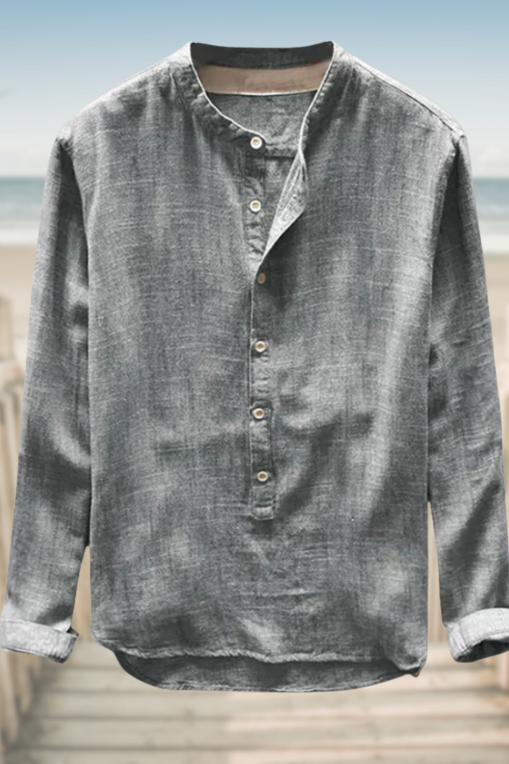 ETHAN – CAMISA CON CUELLO MANDARÍN RELAJADA