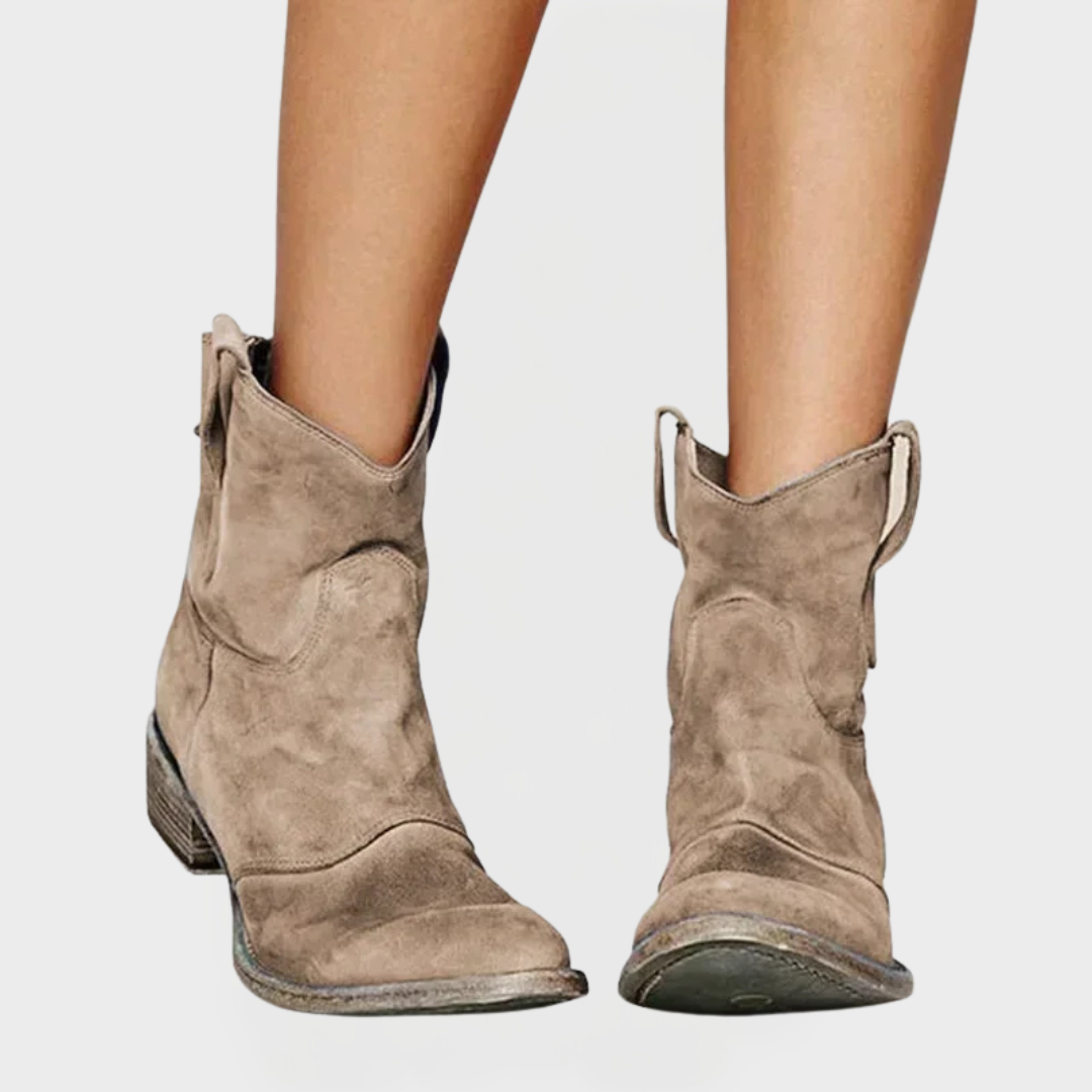 Botas de Tobillo Retro Western con un Toque Chic