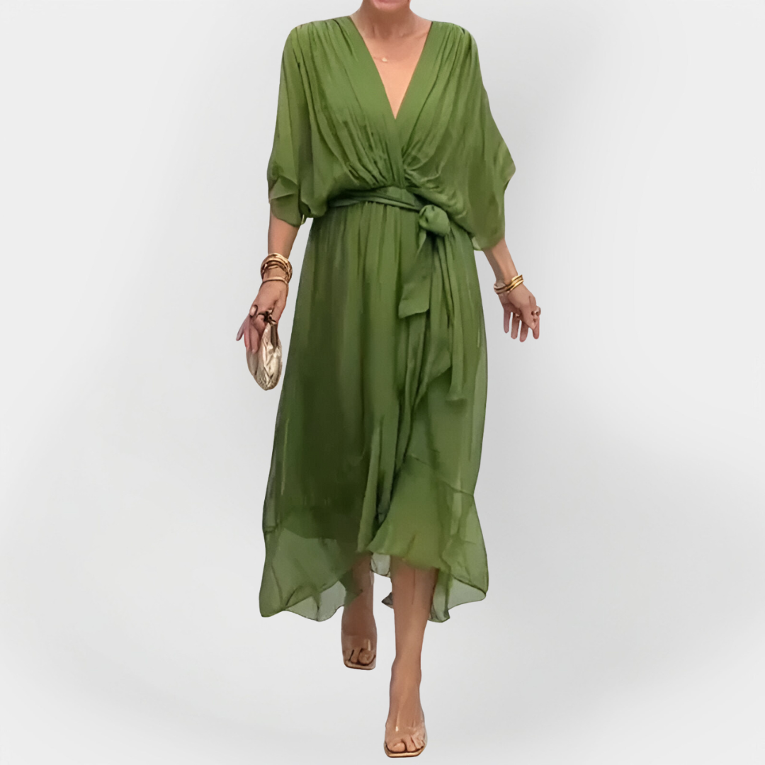 Vestido de Chiffon con Escote en V