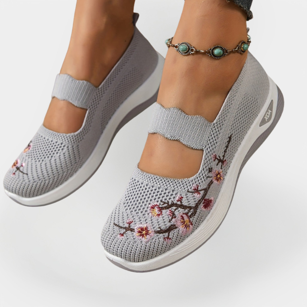 Zapatos Ortopédicos con Bordado Floral