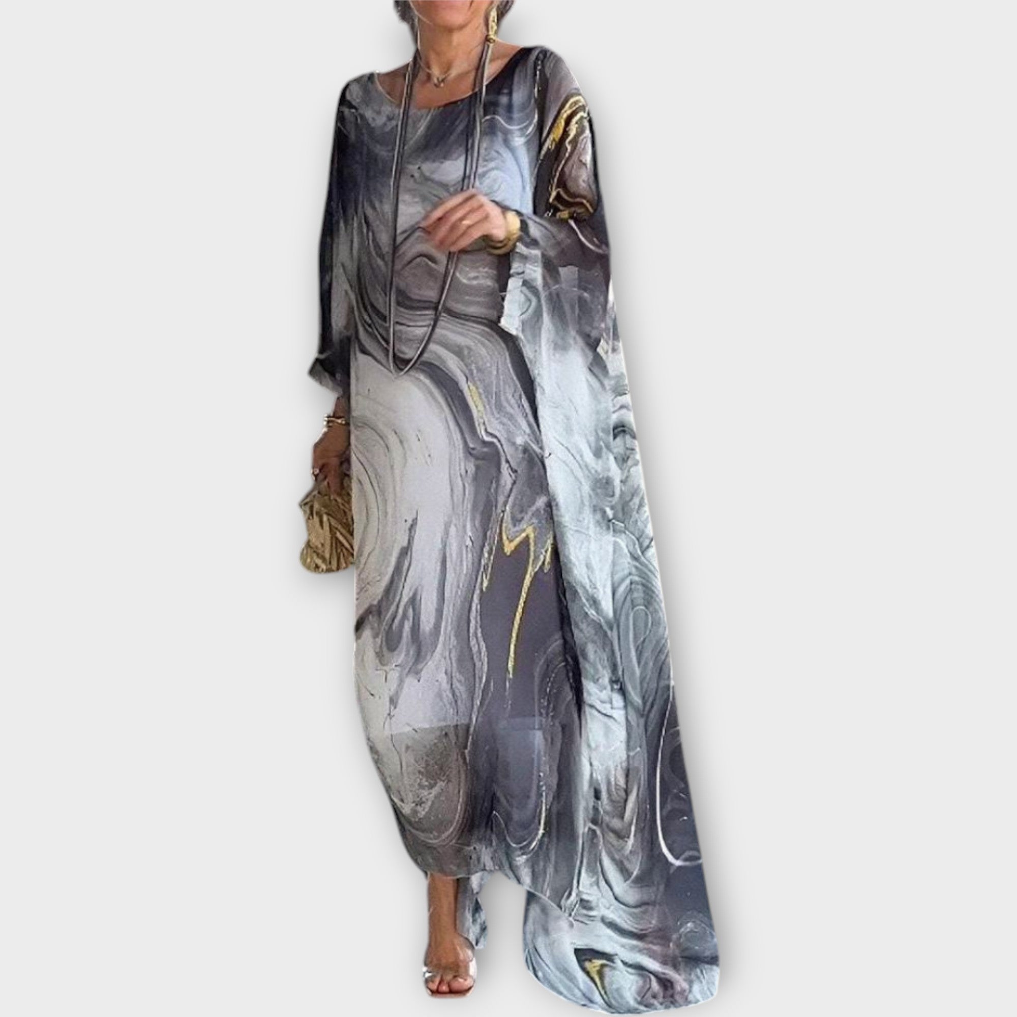 Maxi Kaftán con Textura Transparente