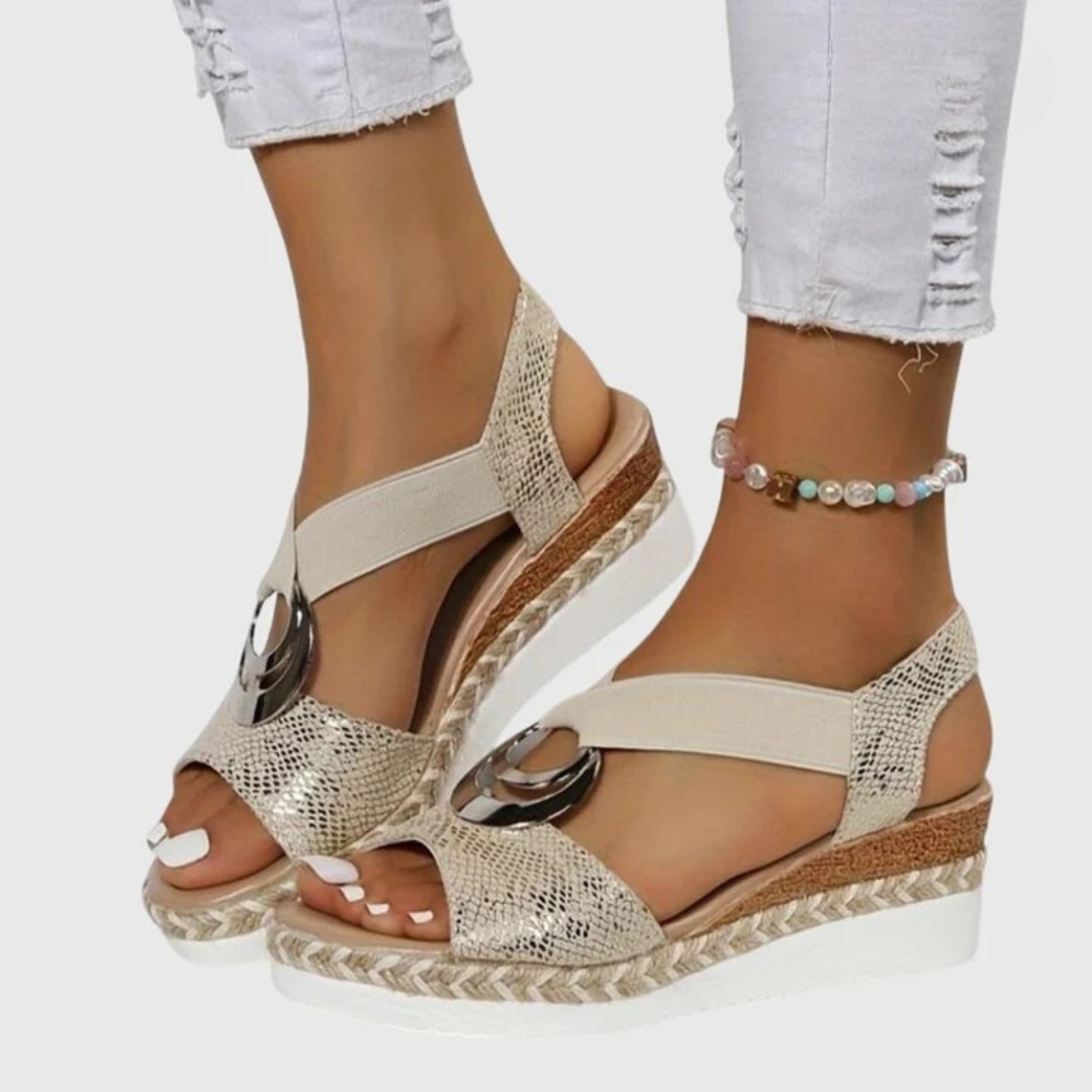 Olalla | Sandalias con Cuña y Correa Ajustable para Mujer