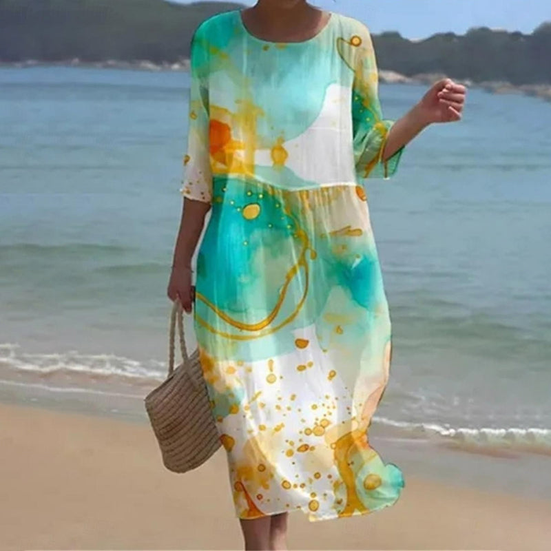 MARISOL - VESTIDO FLORAL MODERNO Y ELEGANTE