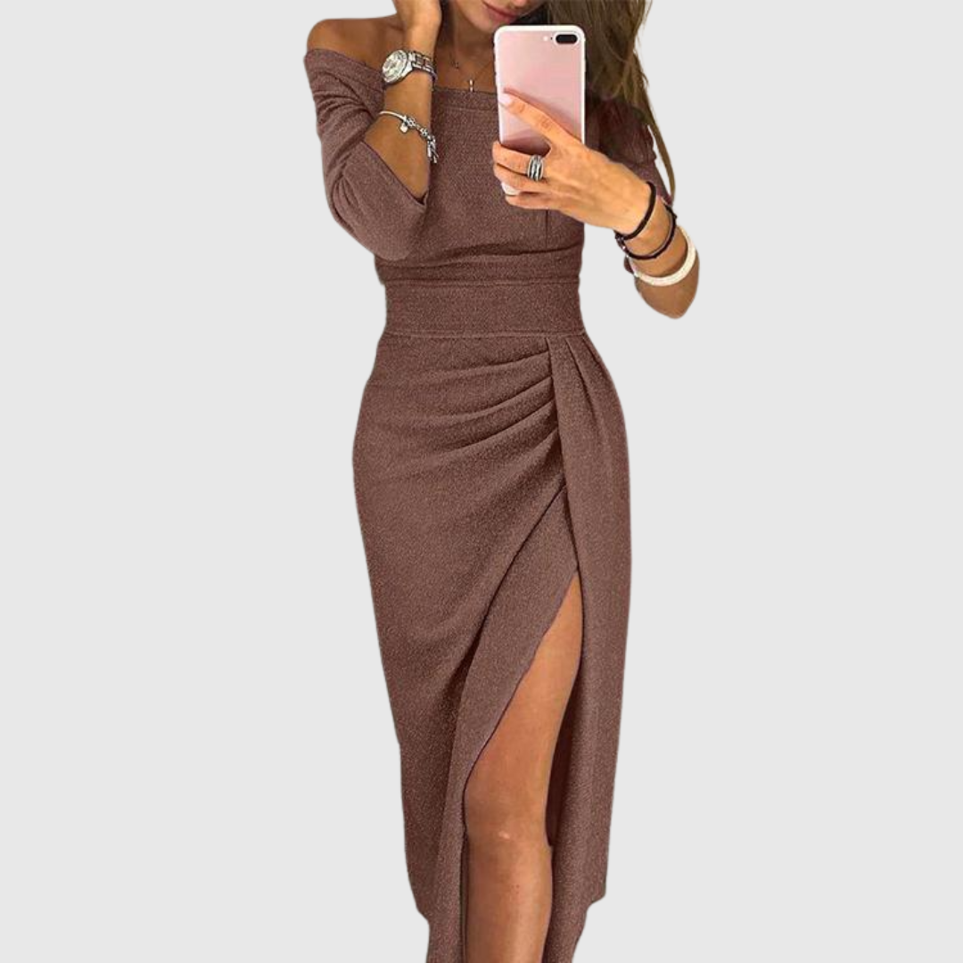 Lylah - Vestido Maxi con Cuello Halter Draped