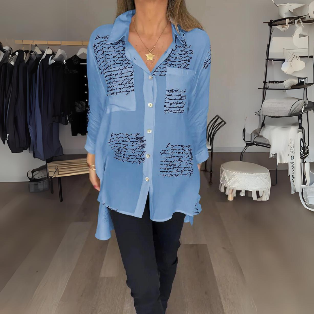 Skylar – Camisa de Botones Escrita a Mano