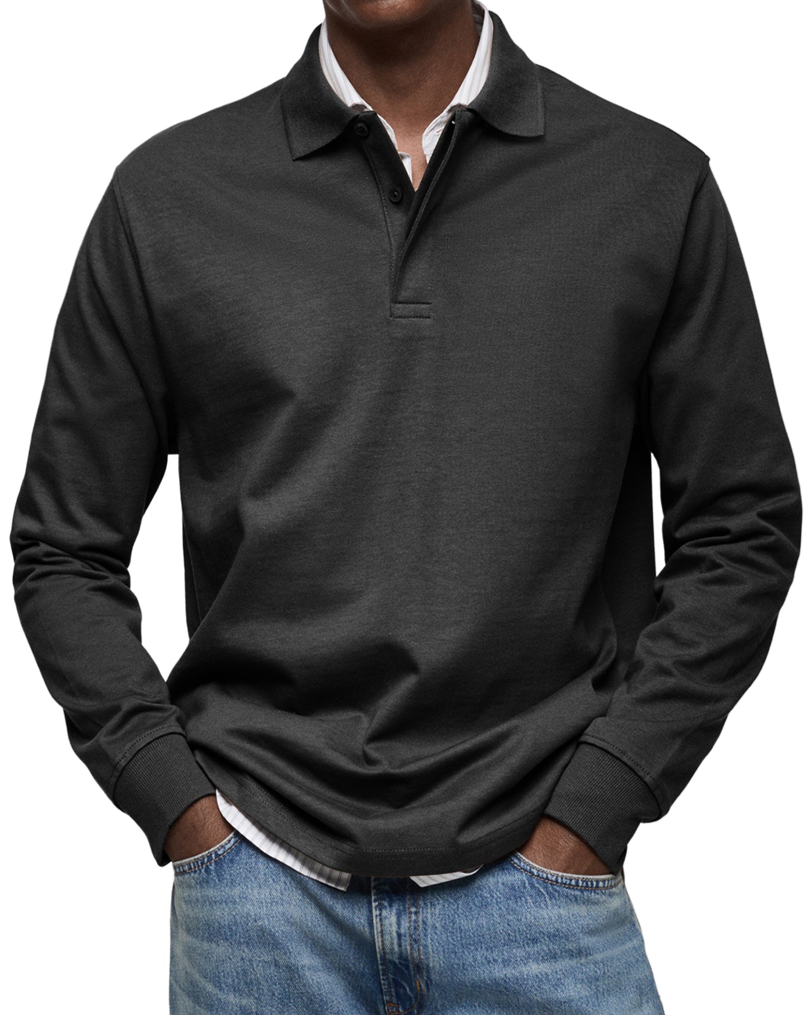 ALJUR - POLO CASUAL DE MANGA LARGA