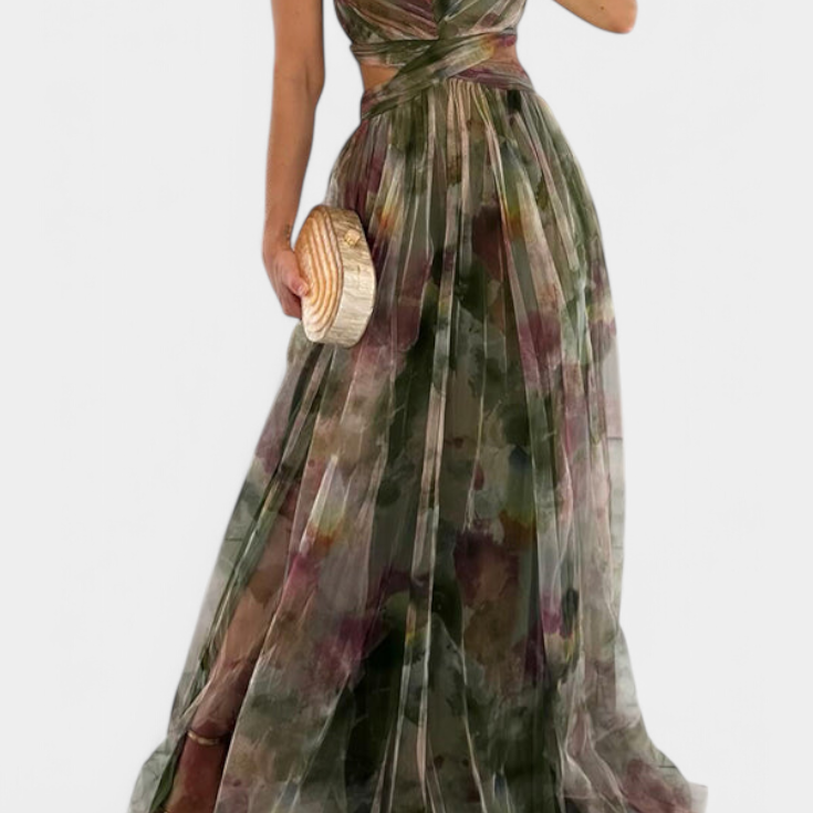 Ingrid | Vestido Maxi Floral con Escote en V