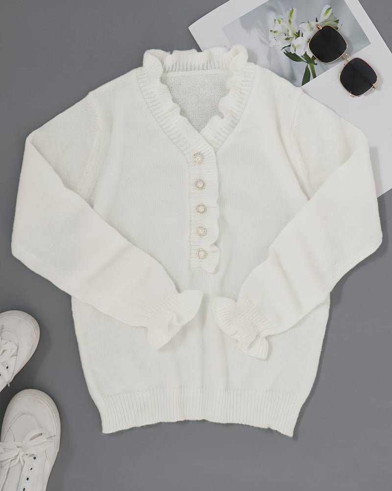 Dervina | Blusa de mujer con volantes y botones | Chic