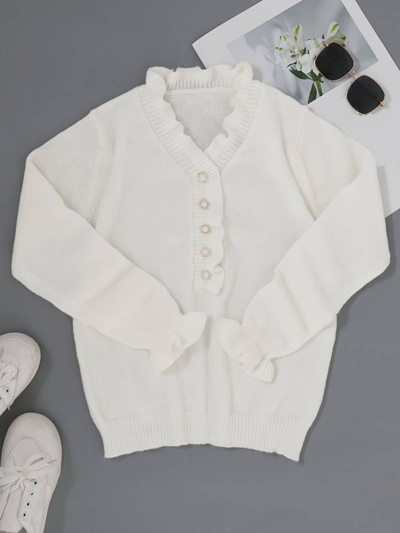 Dervina | Blusa de mujer con volantes y botones | Chic