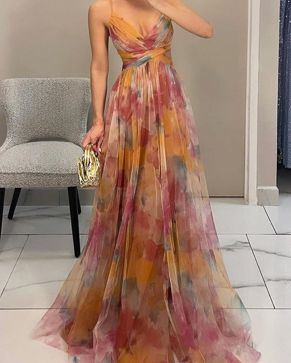 Eirith | Vestido Maxi Floral Fluyente