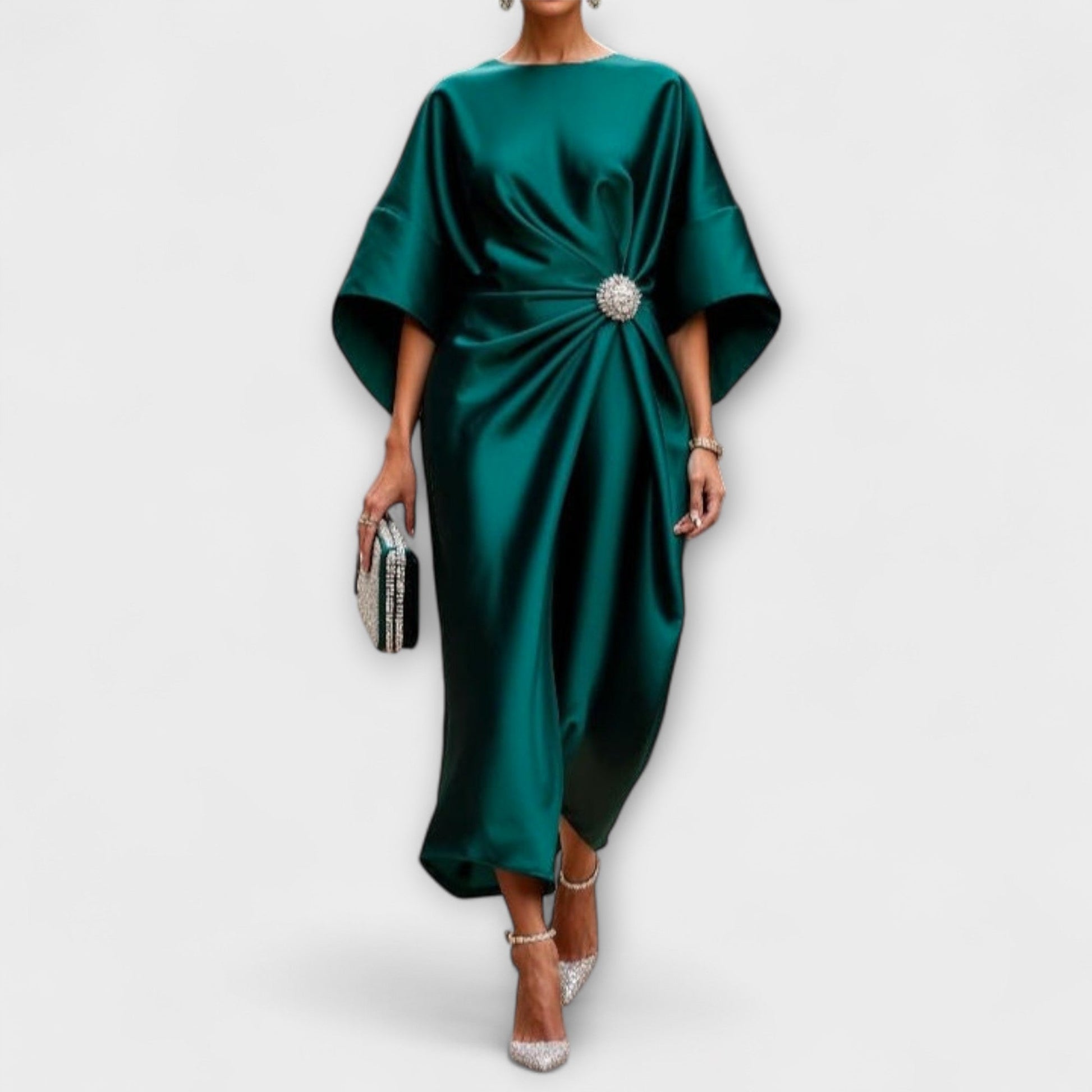 Túnica Maxi Satinada Luxe Shimmer