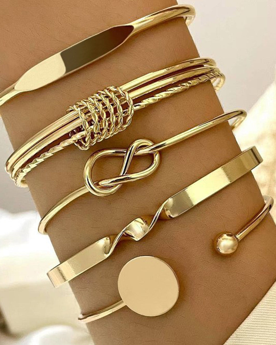 Pulsera de Cadena Geométrica Abierta