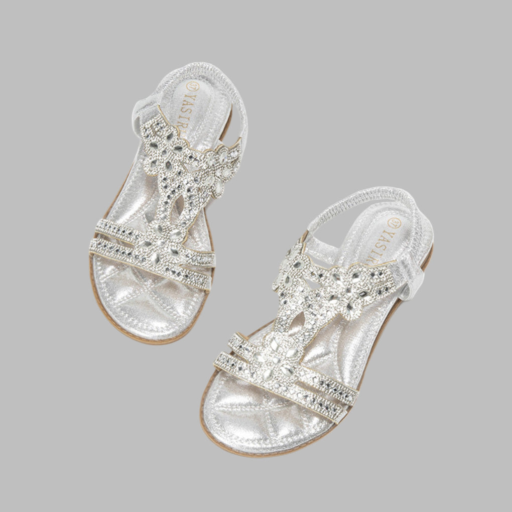 Adriana | Sandalias planas de mujer con diseño floral para primavera