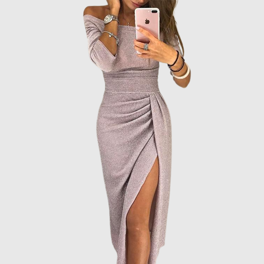 Lylah - Vestido Maxi con Cuello Halter Draped