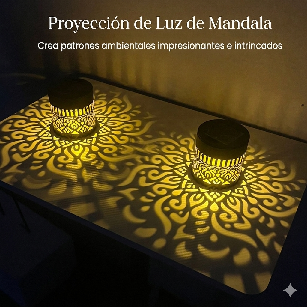 MandalaGlow — Lámpara Solar de Jardín |