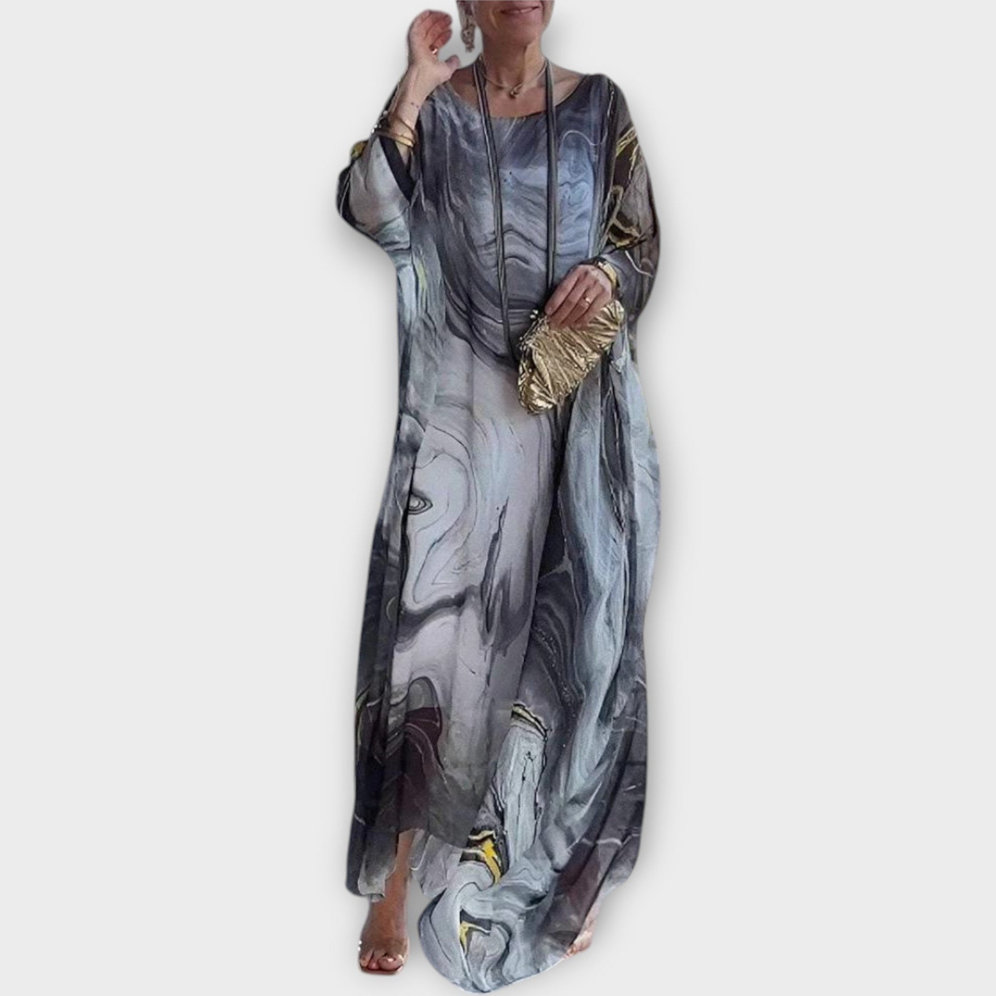 Maxi Kaftán con Textura Transparente