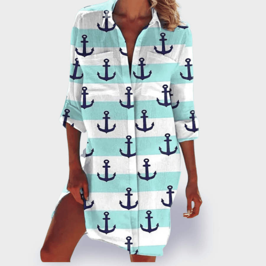 Tessa – Camisa de Impresión Veraniega Vibrante