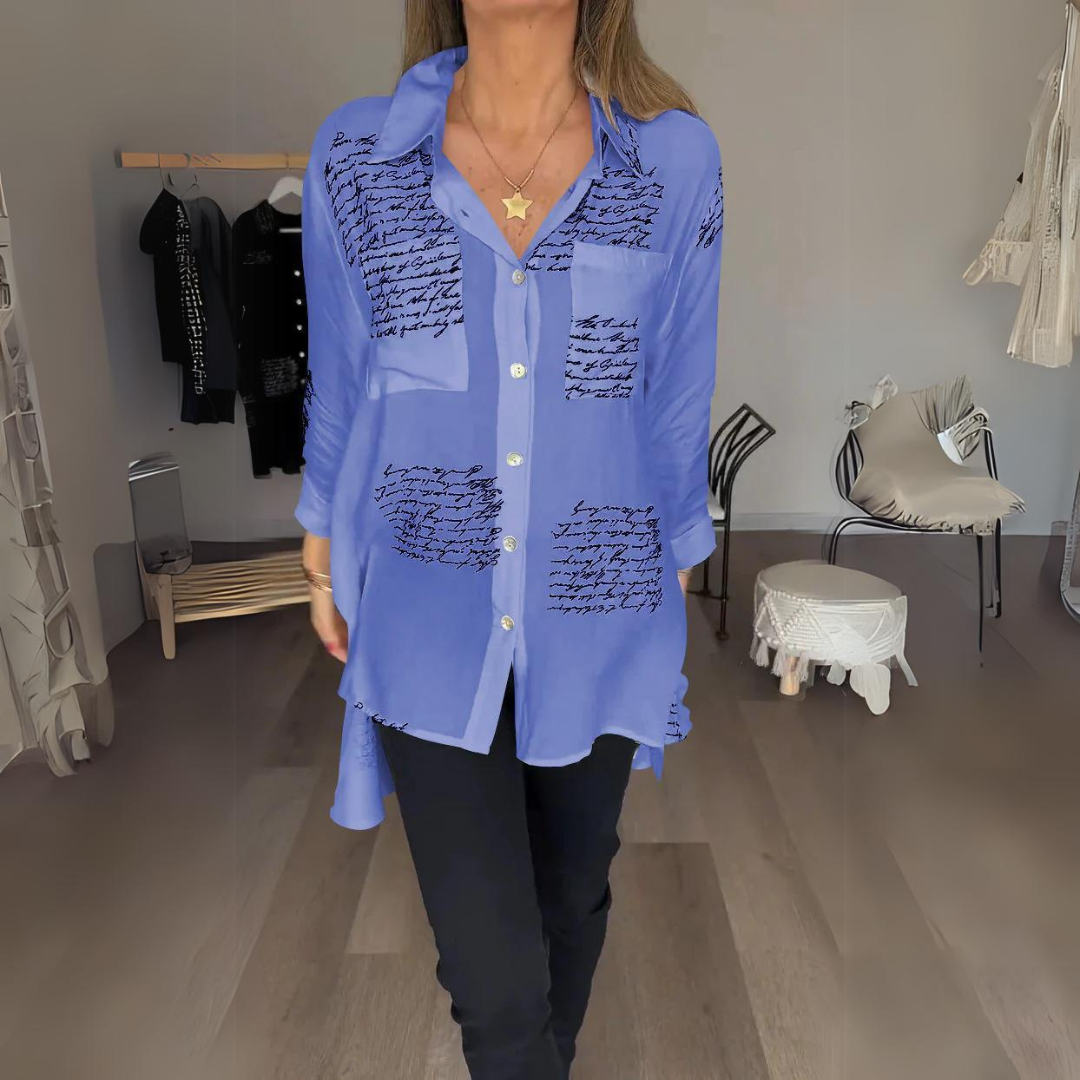 Skylar – Camisa de Botones Escrita a Mano