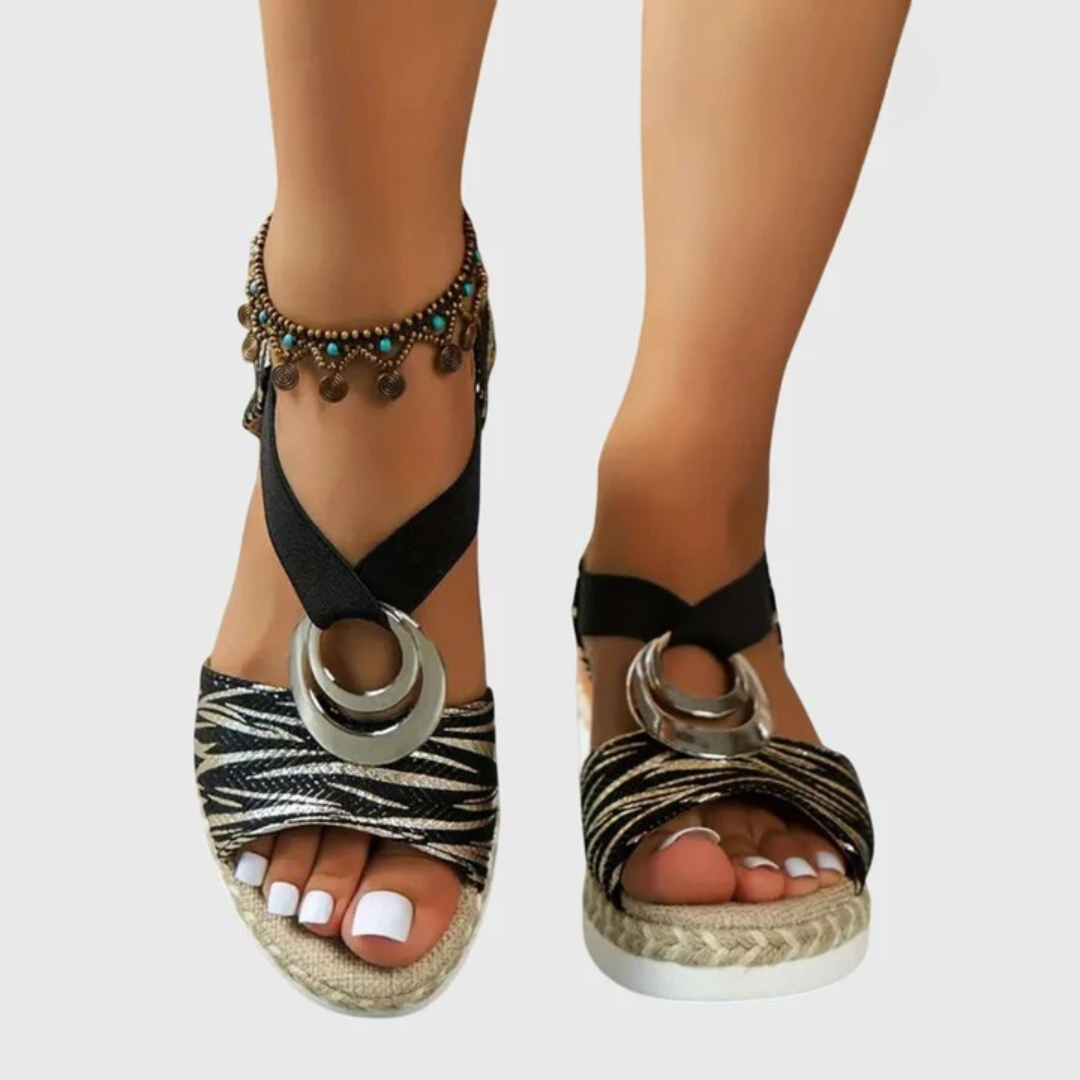 Olalla | Sandalias con Cuña y Correa Ajustable para Mujer