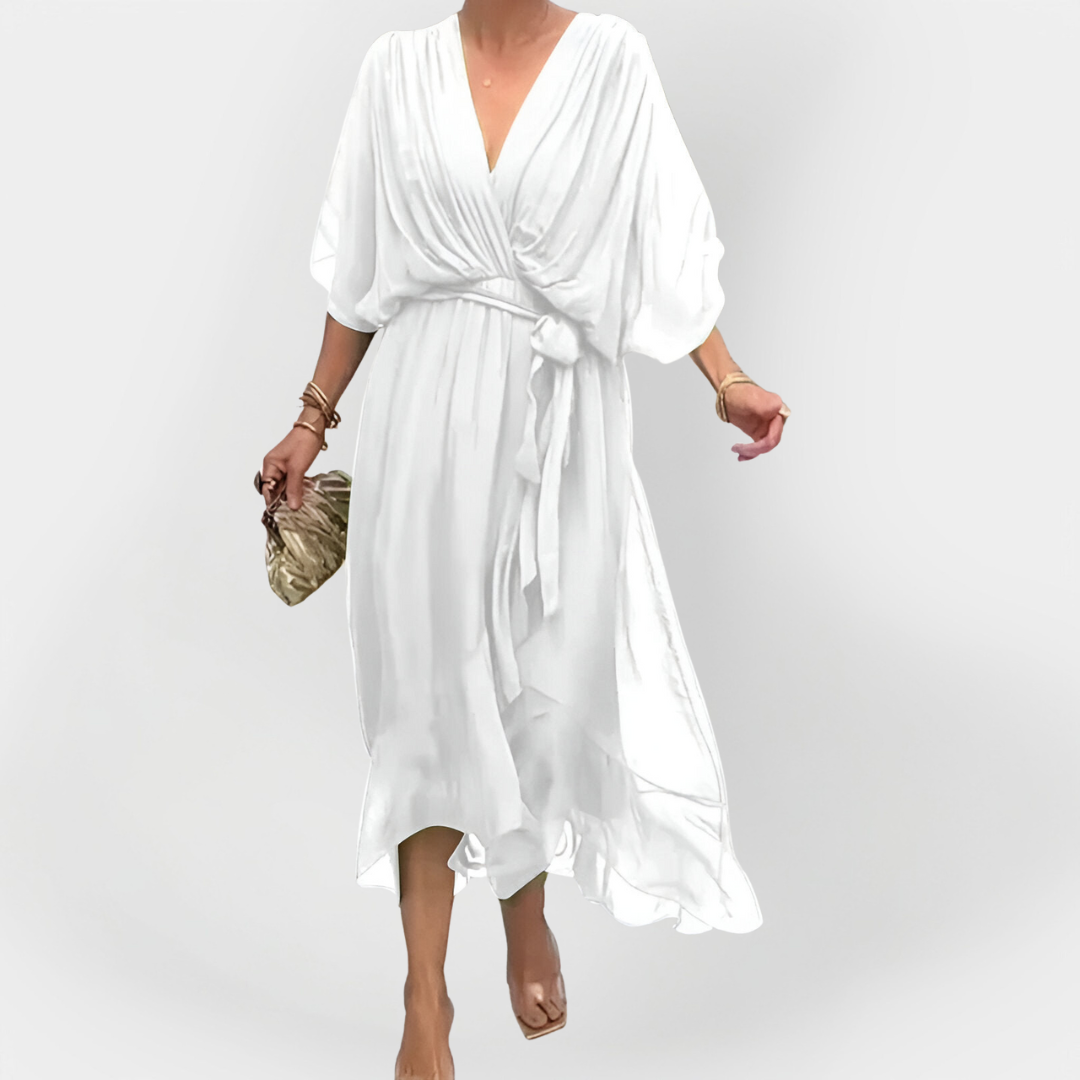 Vestido de Chiffon con Escote en V