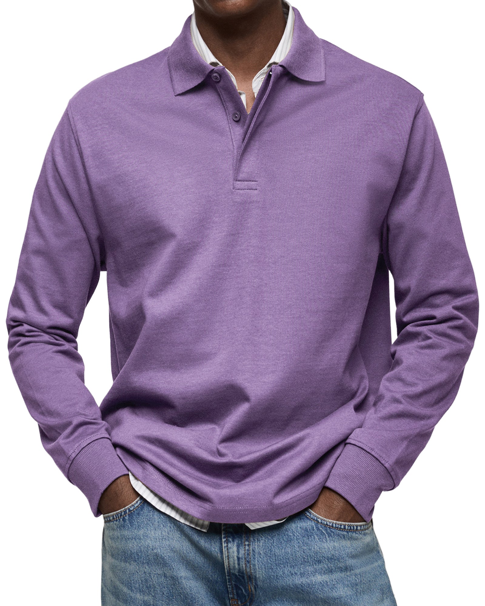 ALJUR - POLO CASUAL DE MANGA LARGA