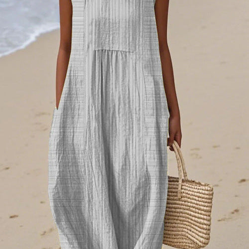 Parisina | Vestido Midi Rayas Negro y Blanco