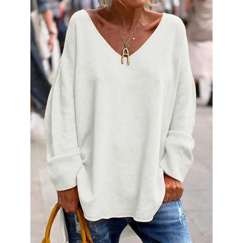 NORA - BLUSA CASUAL CHIC CON ESCOTE EN V