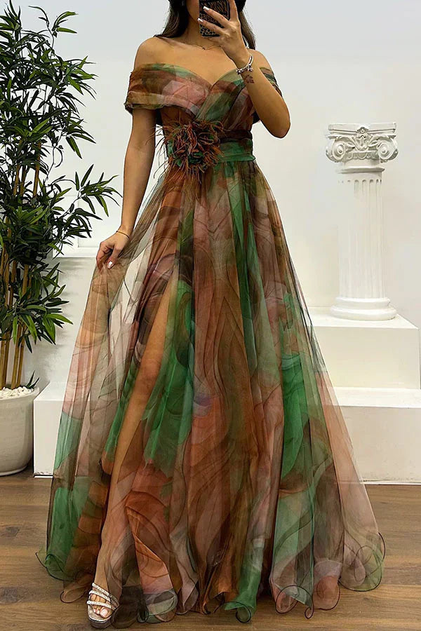 Juliet – Vestido Maxi Elegante con Hombros Descubiertos