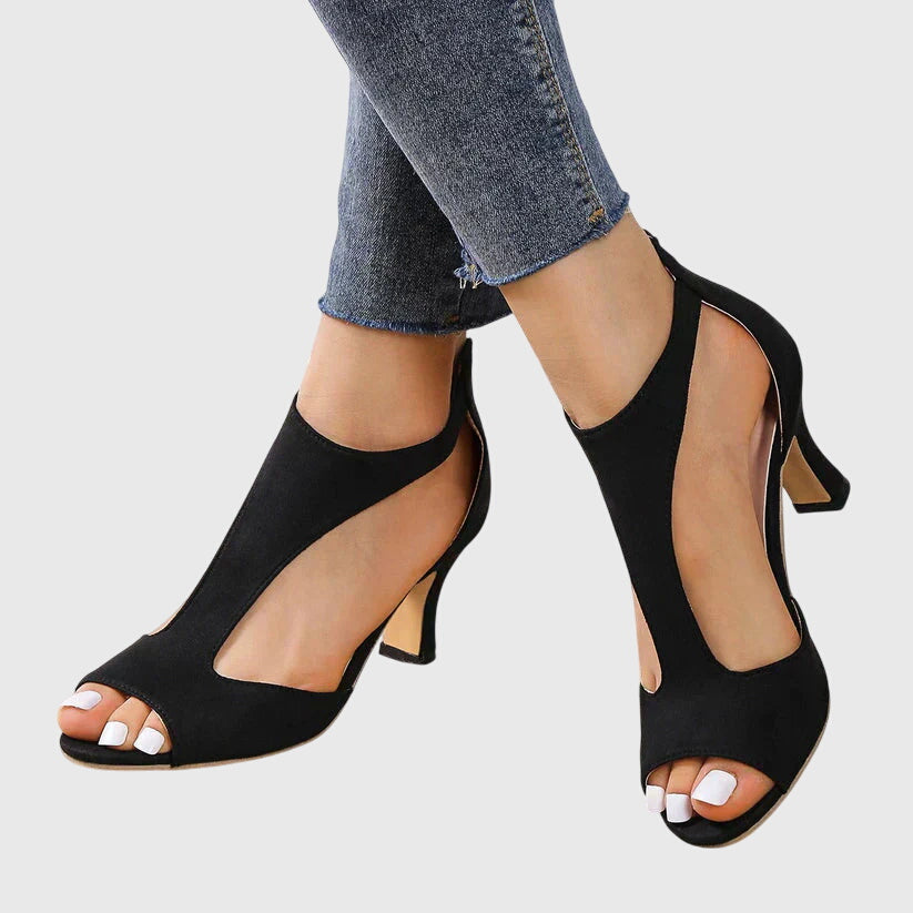 Alejandra | Sandalias de mujer de primavera con talón abierto y diseño con cut-outs