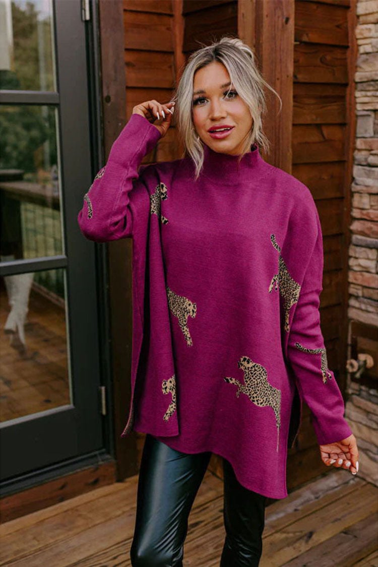 VIDA – TOP CASUAL VINTAGE CON ESTAMPADO DE TIGRE Y LEOPARDO