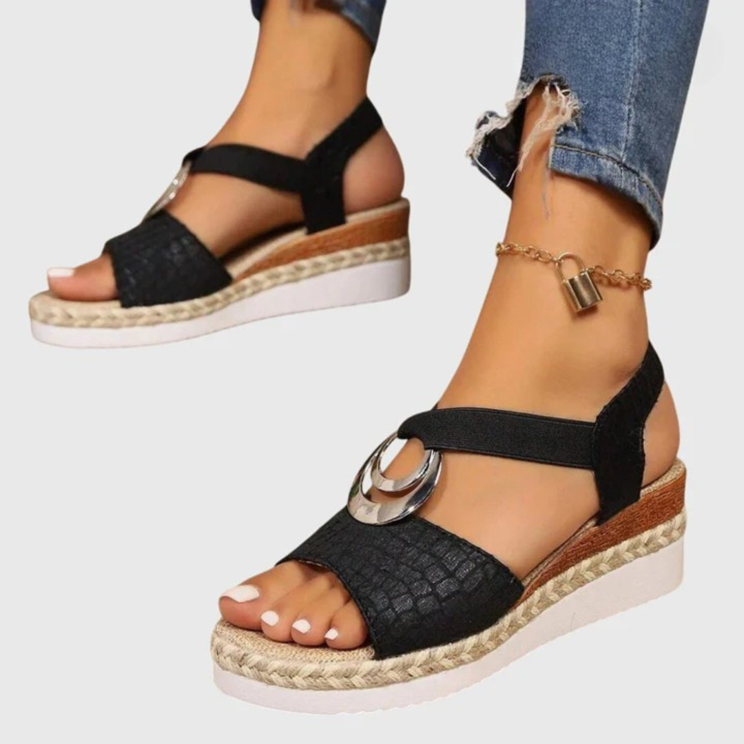 Olalla | Sandalias con Cuña y Correa Ajustable para Mujer