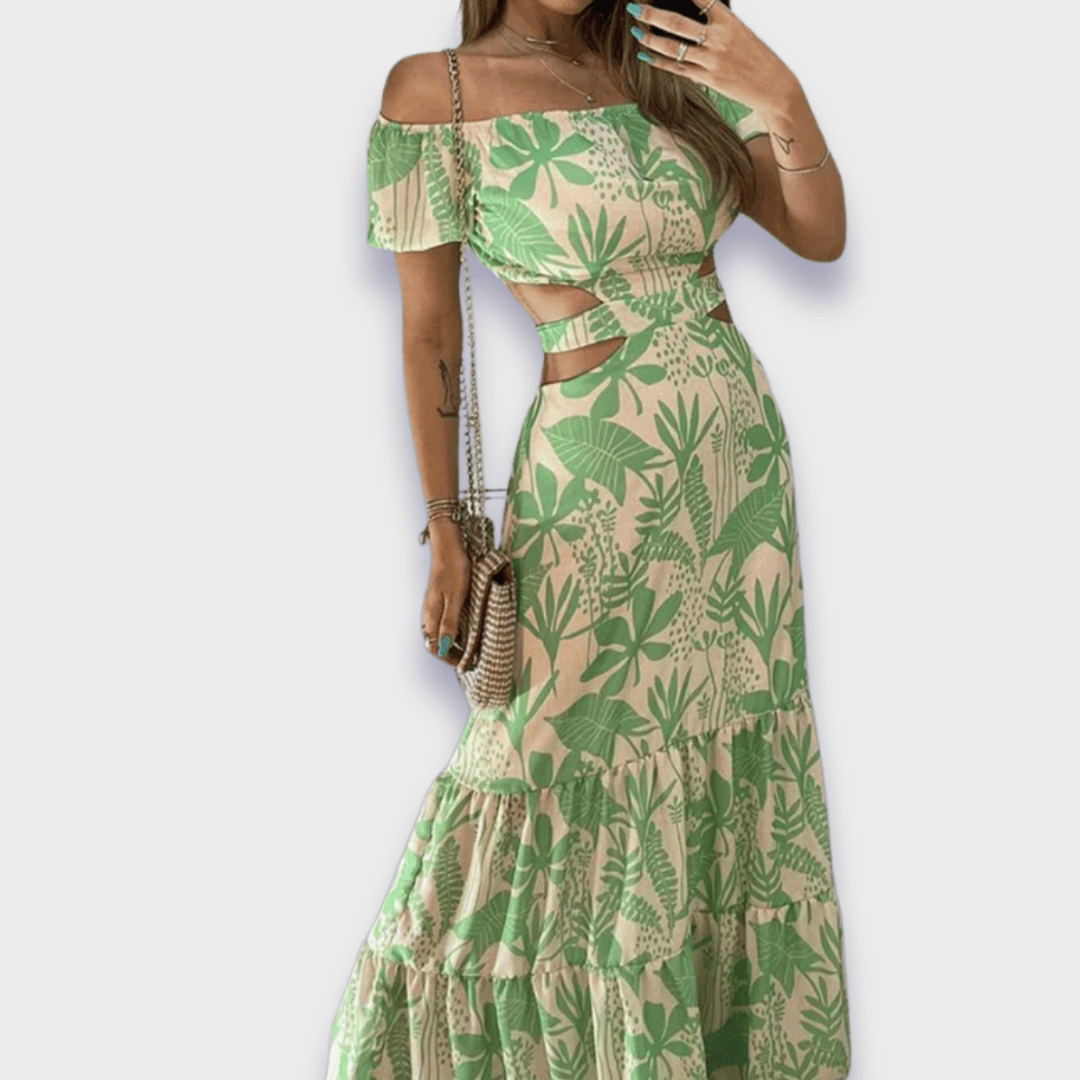 Vestido que realza la silueta hecho de tela lujosa