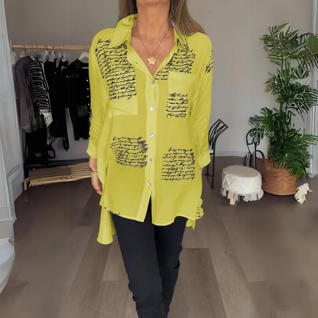 Skylar – Camisa de Botones Escrita a Mano