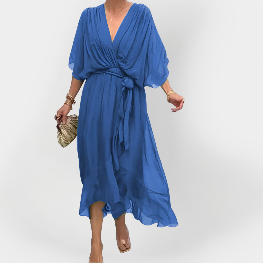 Vestido de Chiffon con Escote en V