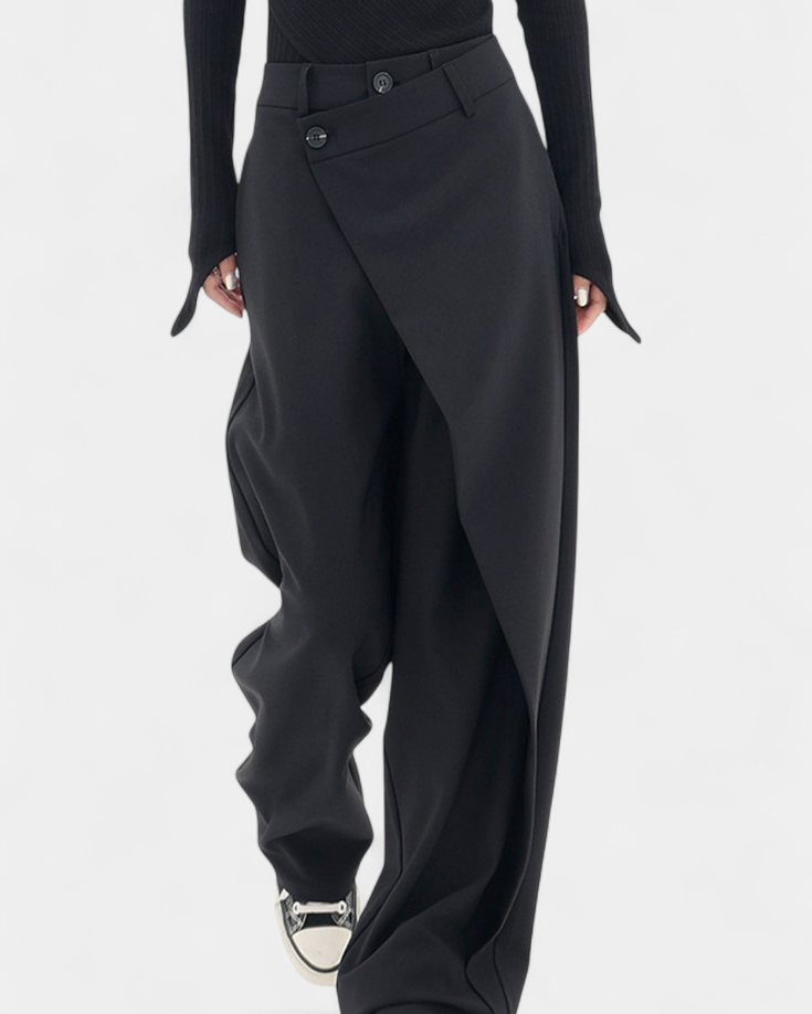 Oaklyn | Pantalones Rectos con Drapado Moderno