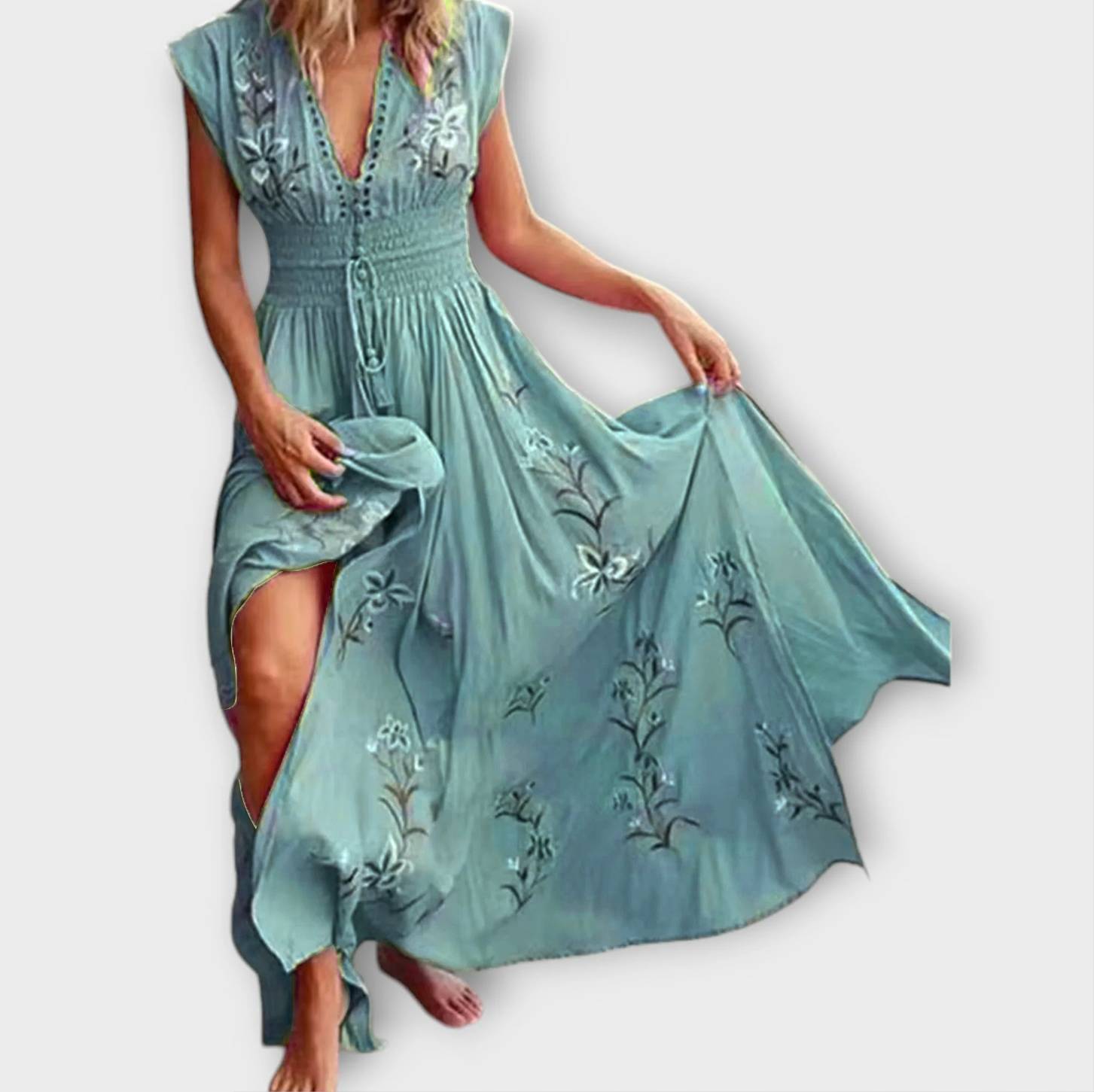 Felizia – Vestido Boho con Bordado Encantador