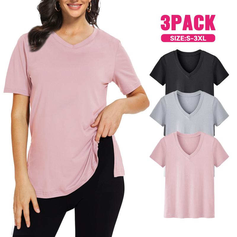 OLIVIA – CAMISETA V-NECK PARA EL DÍA A DÍA (PAQUETE DE 3)