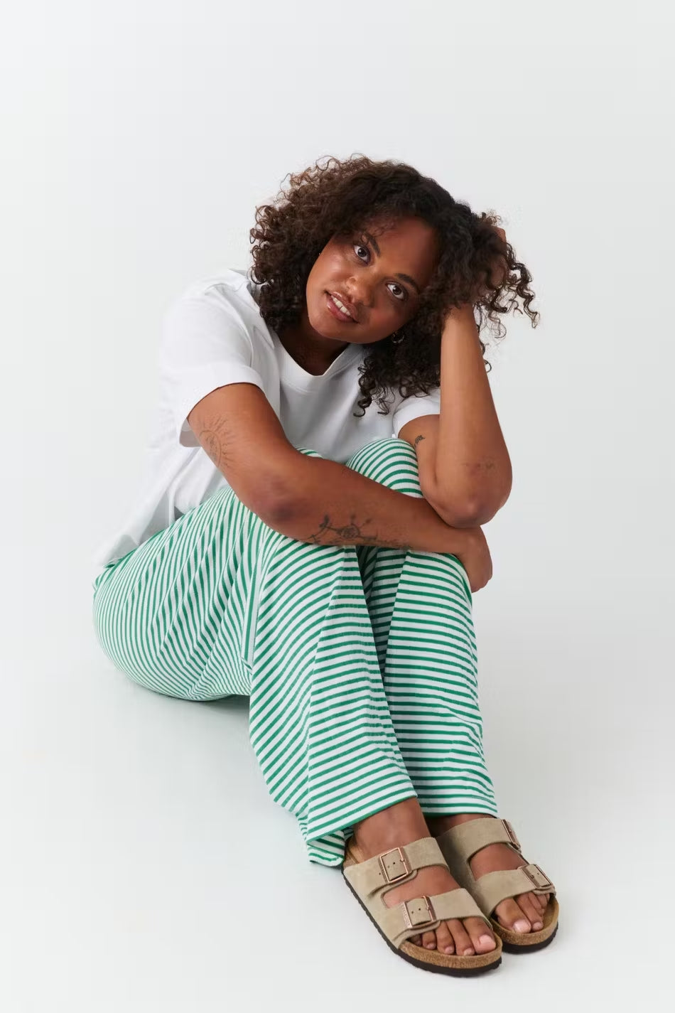Eulalia | Pantalón de primavera para mujer con rayas y corte relajado