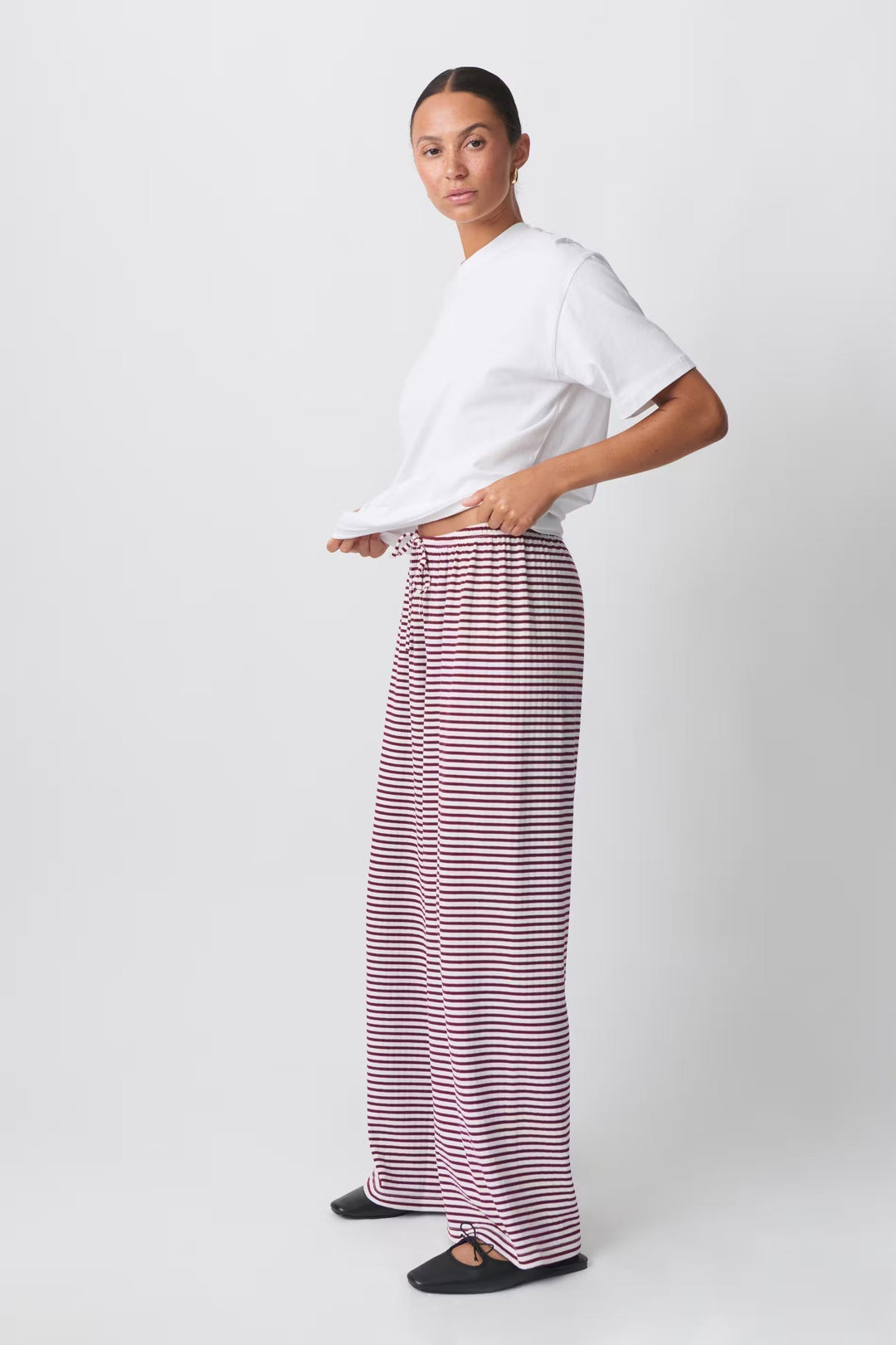 Eulalia | Pantalón de primavera para mujer con rayas y corte relajado