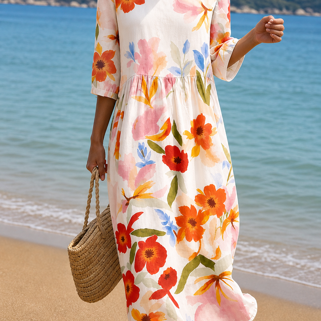Vestido casual de mujer con estampado floral